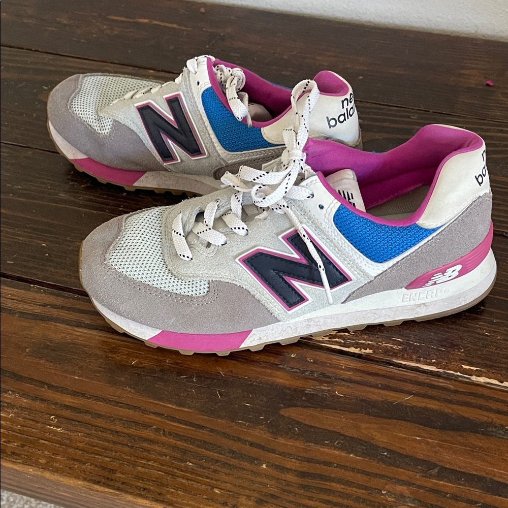 New Balance Gray and Pink Athletic Shoes